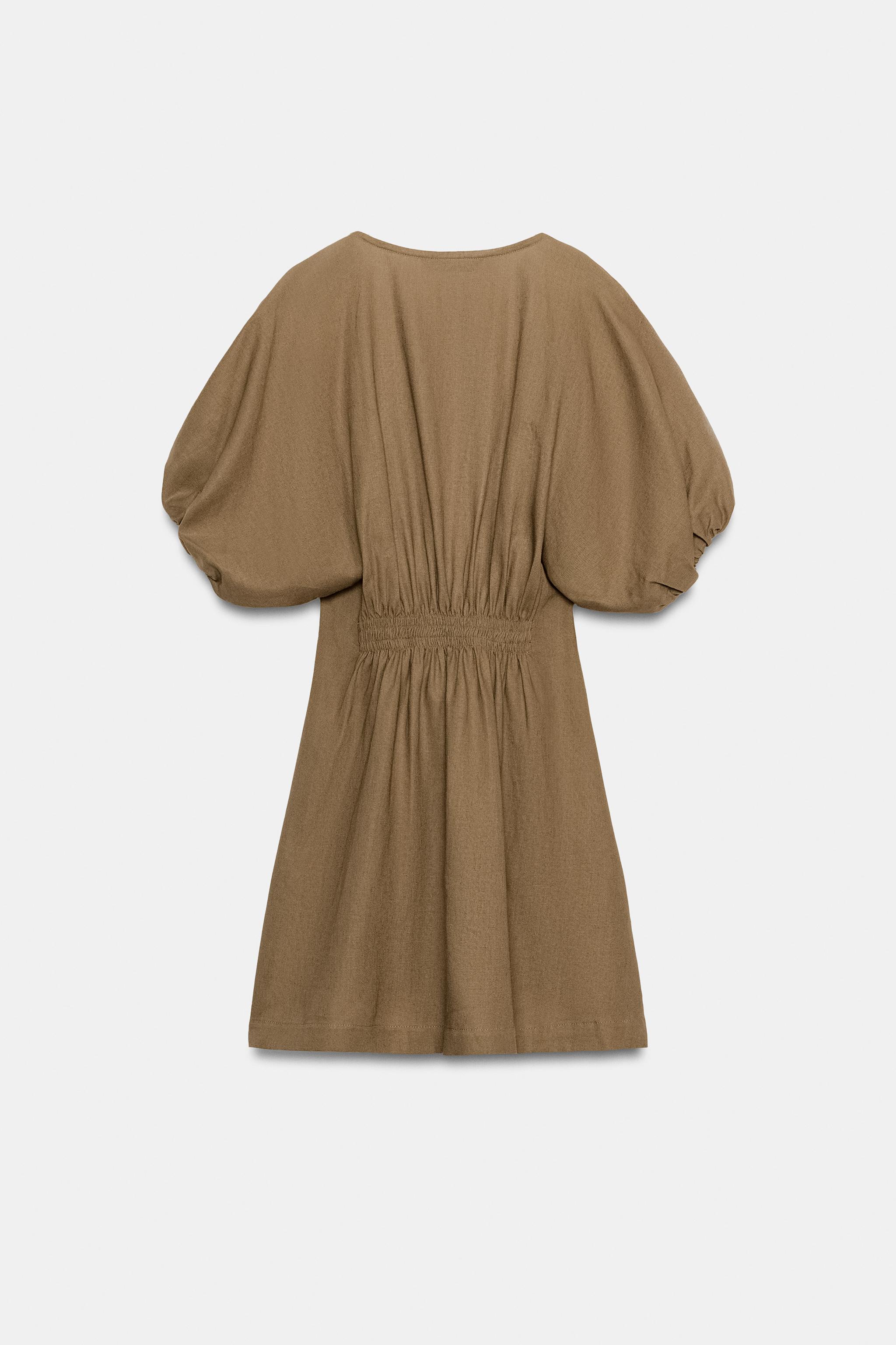 LINEN BLEND MINI DRESS